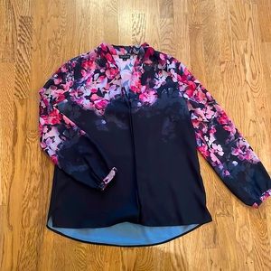 Tahari Pink Floral Blouse